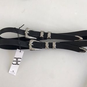 B.Low SOLD OUT Double Strap Waist Belt Black